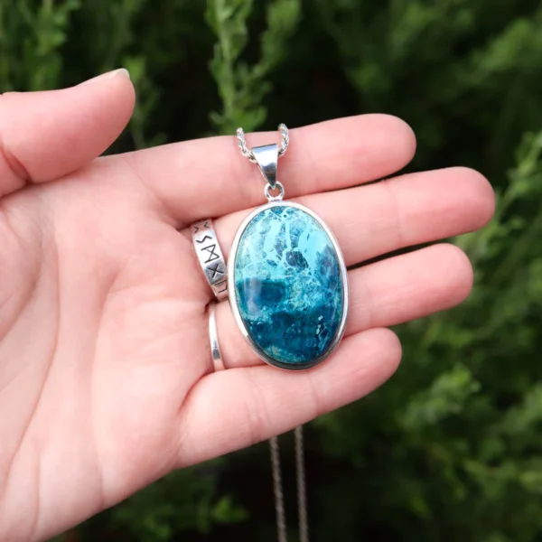Shattuckite 925 Sterling Silver Pendant - Image 2